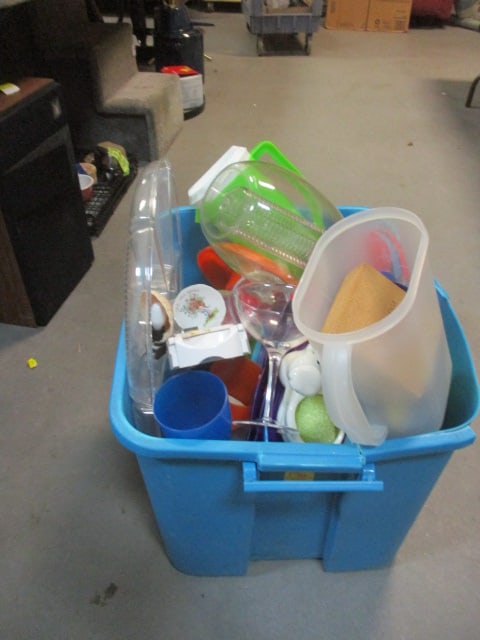 Kitchen Plastic Wares Grouping-Platter, Cups, Pitchers, etc.