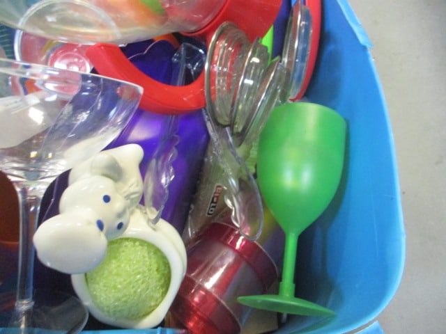 Kitchen Plastic Wares Grouping-Platter, Cups, Pitchers, etc. - 2