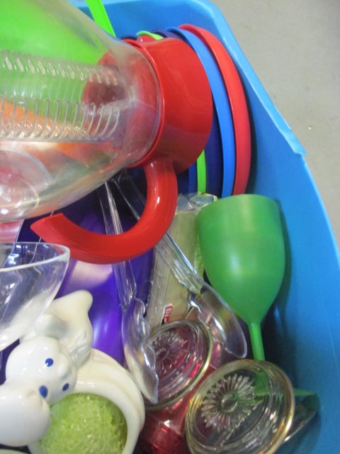 Kitchen Plastic Wares Grouping-Platter, Cups, Pitchers, etc. - 3