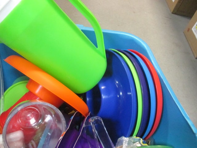 Kitchen Plastic Wares Grouping-Platter, Cups, Pitchers, etc. - 5