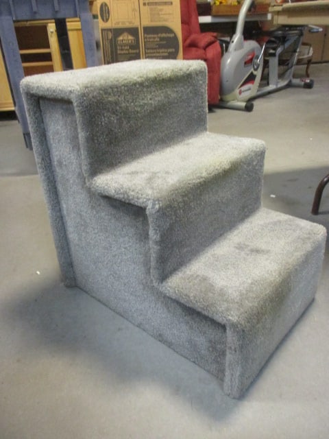 Wood Carpeted Pet Stairs: 16 1/2 W x 23 H (Sturdy for larger dogs)