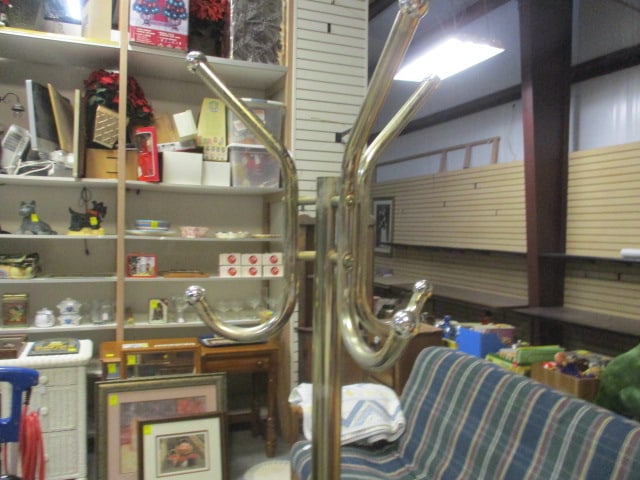 Brass tone Coat/Hat Rack - 2