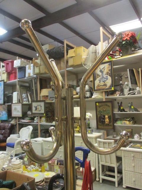Brass tone Coat/Hat Rack - 3