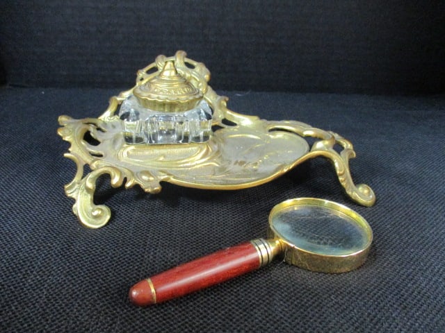 Virginia Metalcrafters Brass Ink Well: .