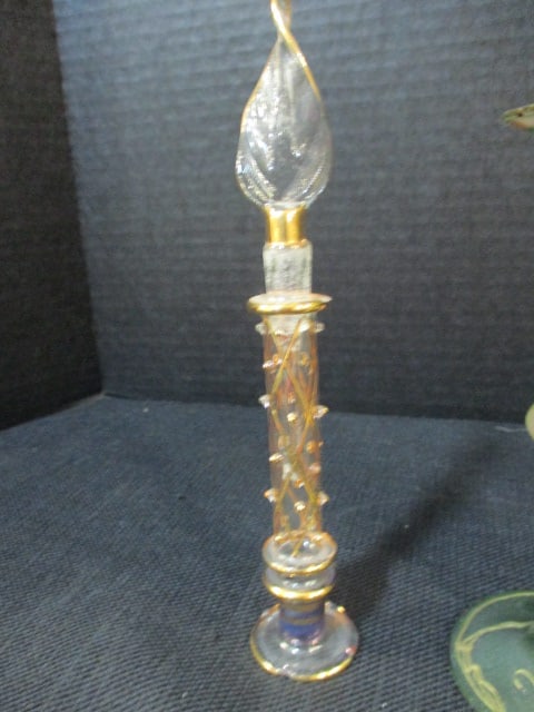 Handblown Art Glass 5" Vase, Art Glass 6" Candlestick Holder, - 10