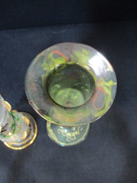 Handblown Art Glass 5" Vase, Art Glass 6" Candlestick Holder, - 6