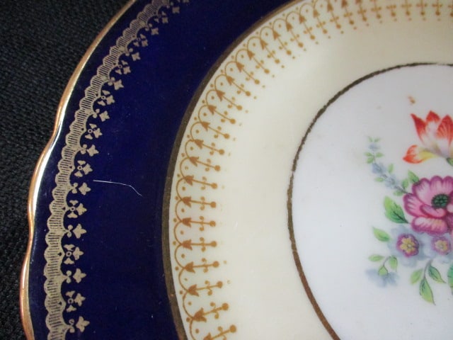 Aynsley Hatfield Cobalt Blue China Plates (Lot of 5) - 3