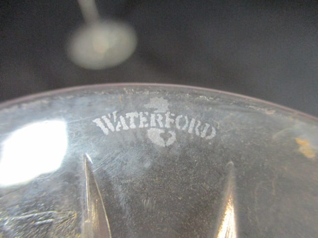 Waterford Clarendon Cobalt Cut to Clear Crystal Wine Stems - 5