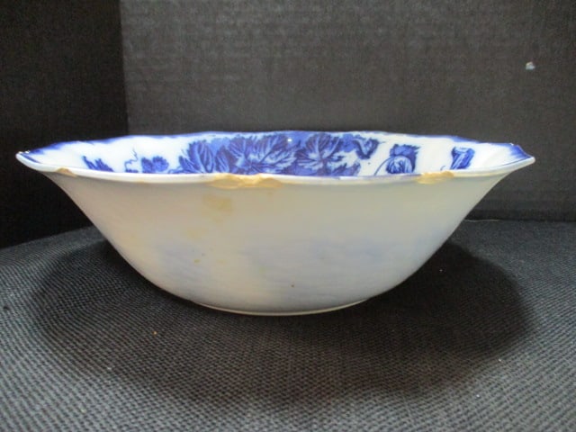 Flow Blue (Lot of 2) Serving Bowls 9" & Flow Blue Tidbit Plate - 9