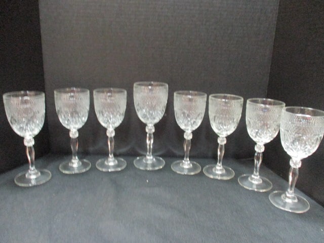Clear Pattern Wine Stems (7-7 1/2"), (1-8"): .