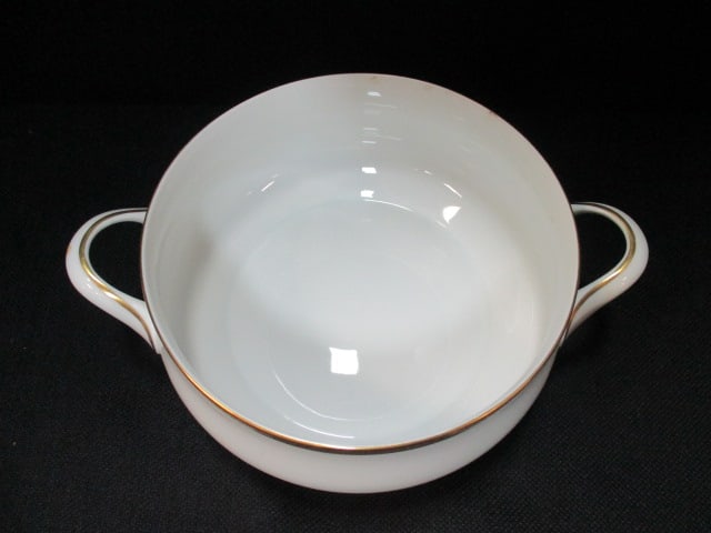 White Porcelain Serving Tureen w/Gold Greek Key Trim - 3