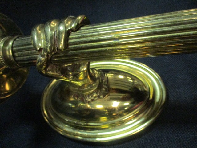 Wall Sconce Brass Candleholders (PR) w/Hurricanes - 3