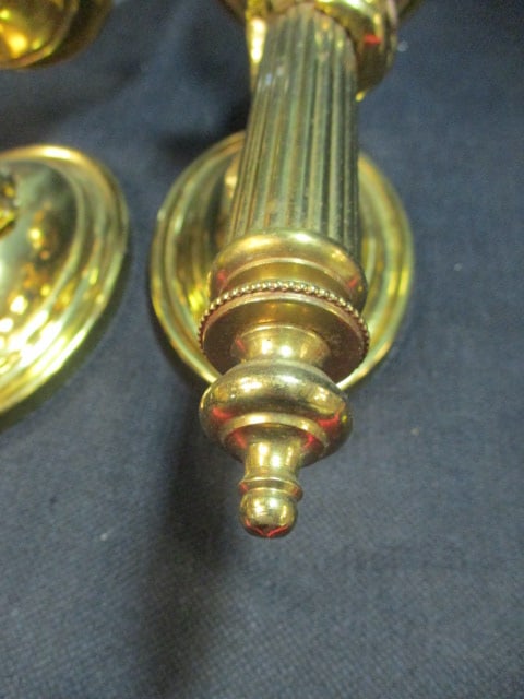 Wall Sconce Brass Candleholders (PR) w/Hurricanes - 4