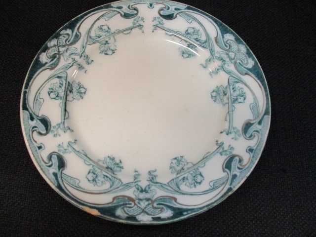 Staffordshire Flow Blue (3 PC) Platter & 2 6" Plates - 2