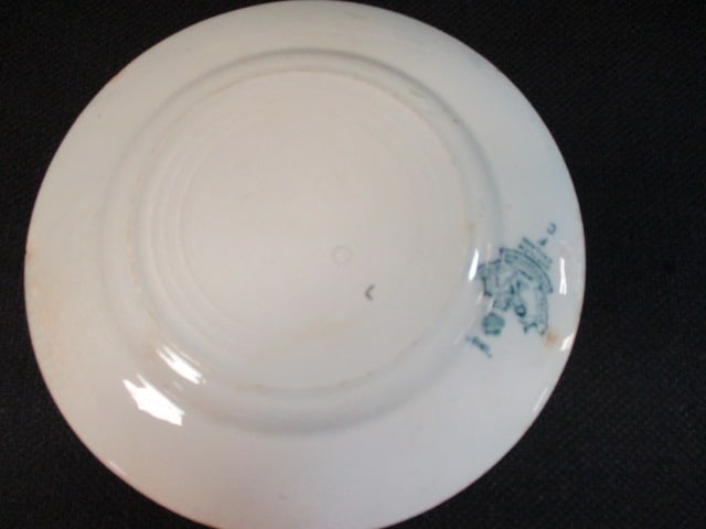 Staffordshire Flow Blue (3 PC) Platter & 2 6" Plates - 3