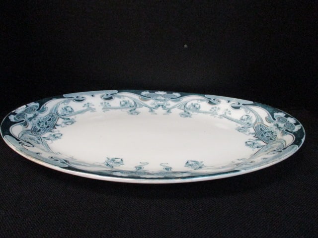 Staffordshire Flow Blue (3 PC) Platter & 2 6" Plates - 5