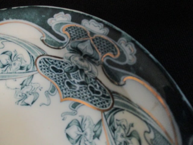 Staffordshire Flow Blue (3 PC) Platter & 2 6" Plates - 7