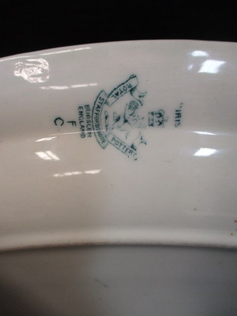 Staffordshire Flow Blue (3 PC) Platter & 2 6" Plates - 8