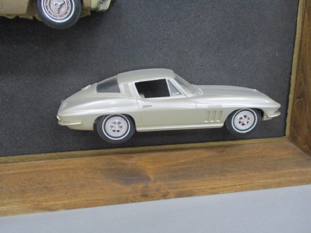 RARE Vintage Dealer Promotional "Passenger Side" 1/2 Car Promos In Wooden Shadow Box - 7