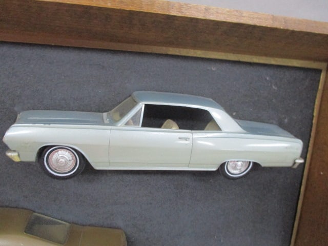 RARE Vintage Dealer Promotional "Driver Side" 1/2 Car Promos In Wooden Shadow Box - 4