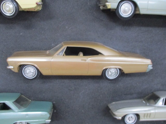 RARE Vintage Dealer Promotional "Driver Side" 1/2 Car Promos In Wooden Shadow Box - 5