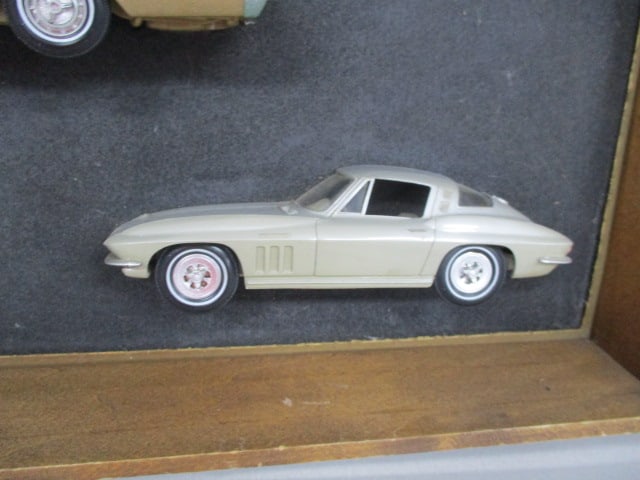RARE Vintage Dealer Promotional "Driver Side" 1/2 Car Promos In Wooden Shadow Box - 7