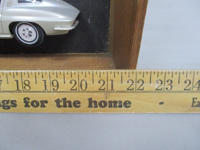 RARE Vintage Dealer Promotional "Driver Side" 1/2 Car Promos In Wooden Shadow Box - 8