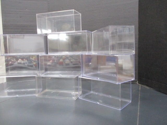 10 Used Clear Acrylic Display Cases: 8" x 4" x 4"