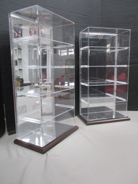 2 Acrylic Counter Top Display w/5 Shelves & Mirrored Back: 10" x 19" x 6"