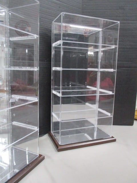 2 Acrylic Counter Top Display w/5 Shelves & Mirrored Back - 2