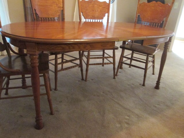 Royola Pacific Ltd. Oak Dining Table and Six Gingerbread Style Spindle Back Side Chairs - 2