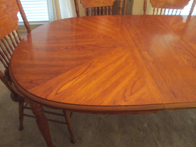 Royola Pacific Ltd. Oak Dining Table and Six Gingerbread Style Spindle Back Side Chairs - 3