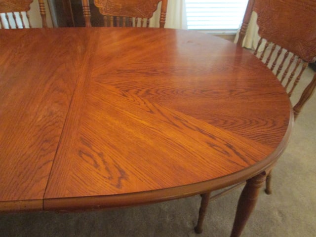Royola Pacific Ltd. Oak Dining Table and Six Gingerbread Style Spindle Back Side Chairs - 5