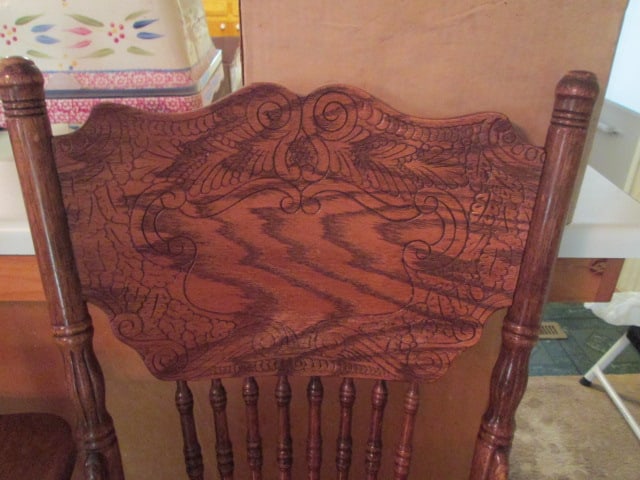 Three Royola Pacific Ltd. Oak Gingerbread Style Spindle Back Bar Chairs - 2