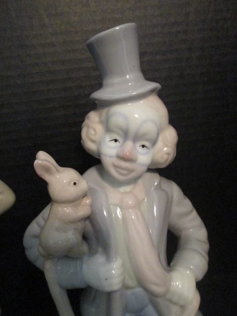 Two Meico, Inc. Handpainted Clown Porcelain Figurines - 2