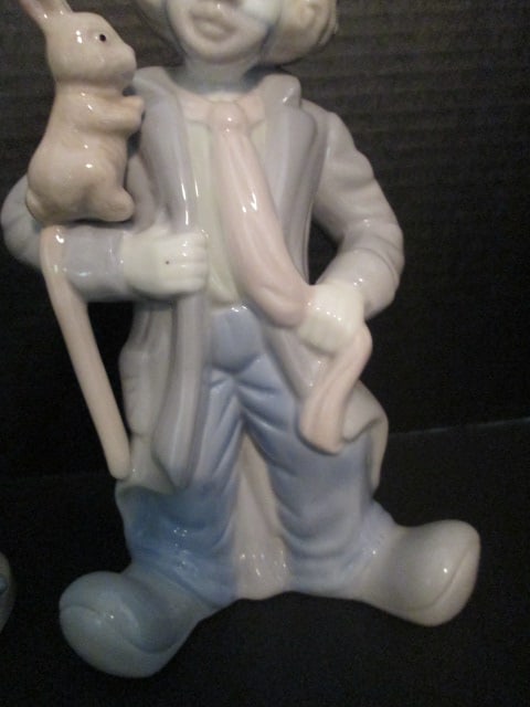 Two Meico, Inc. Handpainted Clown Porcelain Figurines - 3