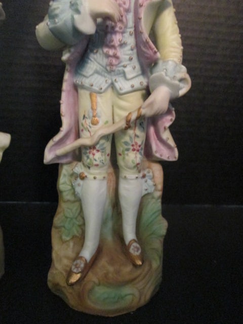 Midcentury Sylvan China Continental Merchandise Co. Bisque Porcelain Victorian Couple Figures - 3