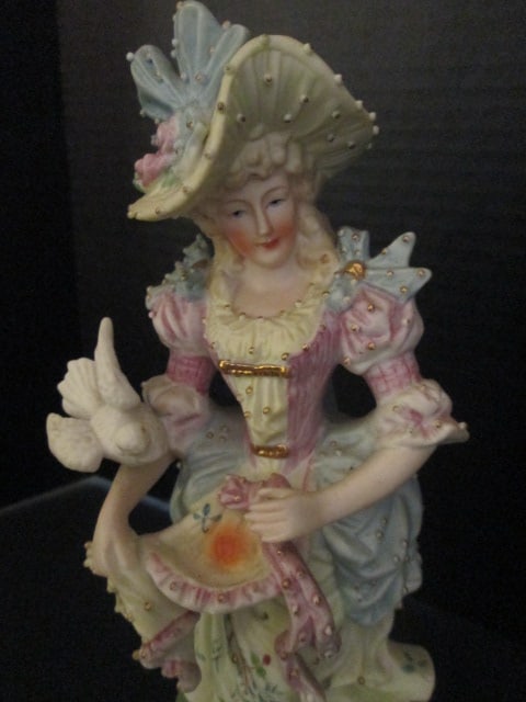 Midcentury Sylvan China Continental Merchandise Co. Bisque Porcelain Victorian Couple Figures - 4