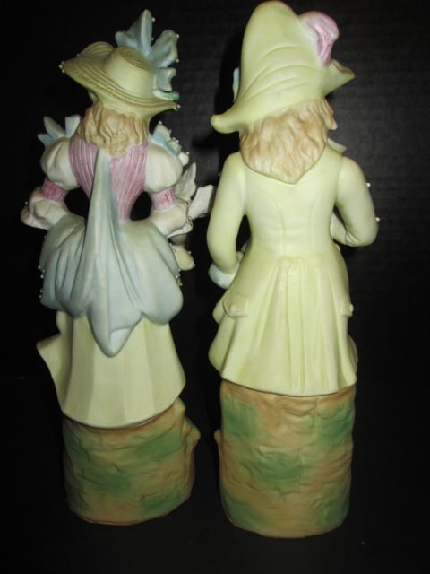 Midcentury Sylvan China Continental Merchandise Co. Bisque Porcelain Victorian Couple Figures - 6