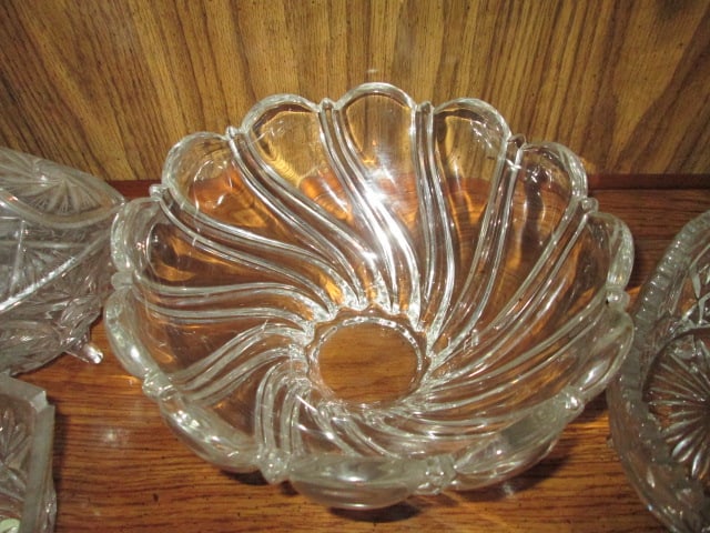 Crystal Centerpiece Bowl, Polish Crystal Covered Candy Dish, USA Crystal Bonbon Dish and - 3