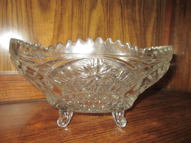 Crystal Centerpiece Bowl, Polish Crystal Covered Candy Dish, USA Crystal Bonbon Dish and - 4