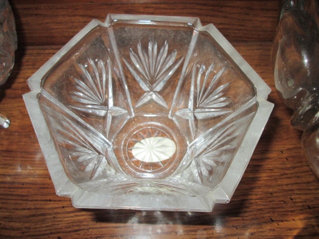 Crystal Centerpiece Bowl, Polish Crystal Covered Candy Dish, USA Crystal Bonbon Dish and - 7