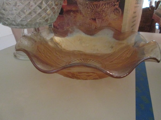 Anchor Hocking "Arlington" Punch Set in Original Box, Wexford Pattern Pedestal Bowl, - 4