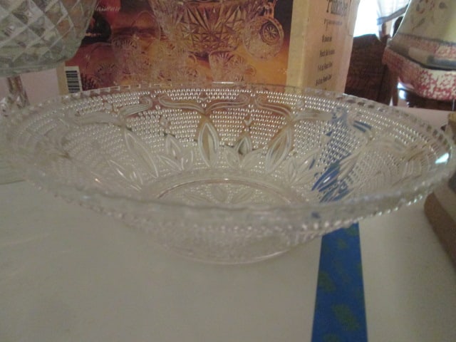 Anchor Hocking "Arlington" Punch Set in Original Box, Wexford Pattern Pedestal Bowl, - 6