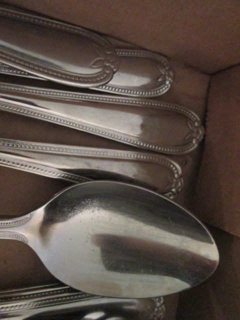 Temp-Tations by Tara 18/10 Stainless Steel Serrated Dinner Knives and Completer Serving Pieces - 5