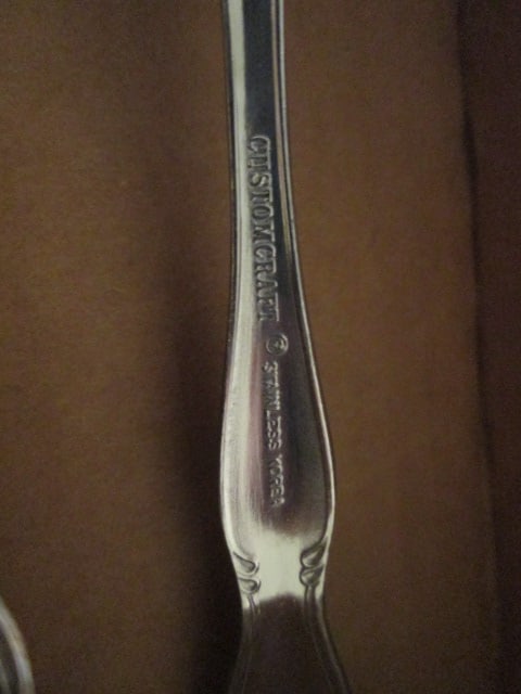 45 Pieces of Customcraft Stainless Steel Flatware Monogrammed with "W" - 7