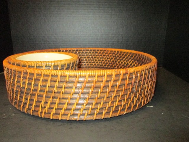 Woven Coil Basket Chip 'n Dip Set: 13 1/4"dia