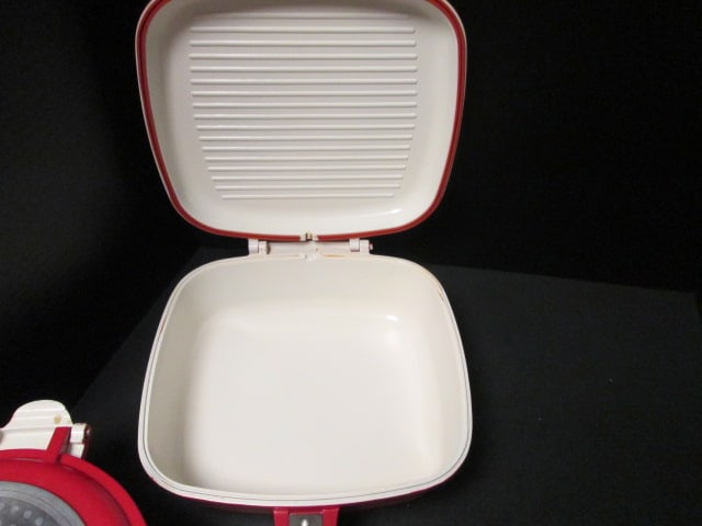 Red Cook's Companion Non Stick Double Sided Flip Sauce Pan and Square Skillet - 3
