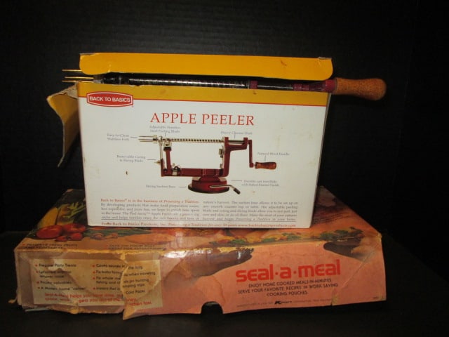 Retro "Seal-a-Meal" Food Saver in Original Box and Back to Basics Apple Peeler in Original Box: .