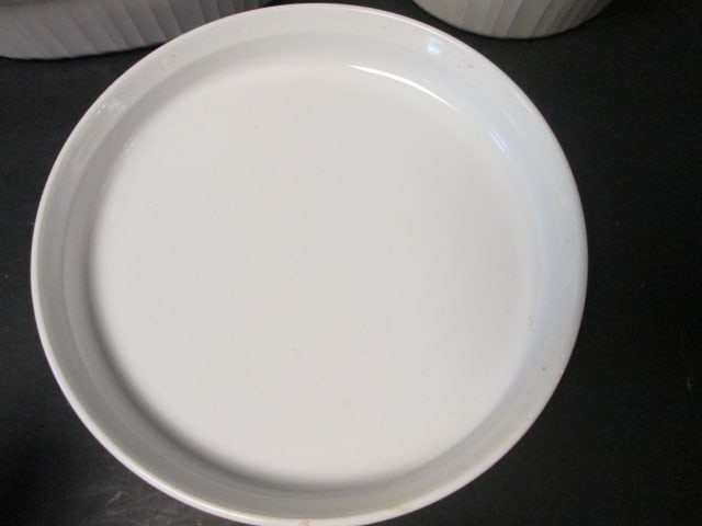 Corning Ware French White 1.6 Liter Round Casserole, 2.8 Liter Oval Casserole and - 2